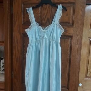 Vintage Soft Blue Lace-Trimmed Nightgown